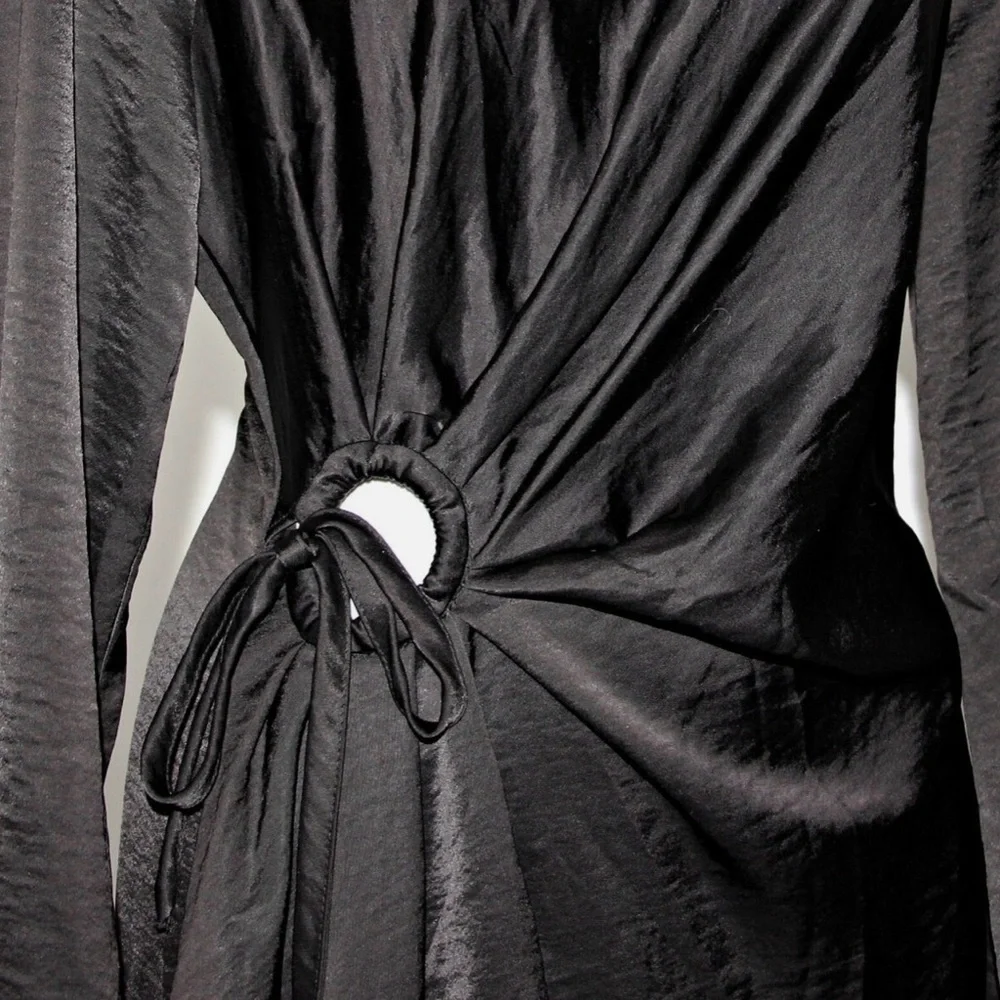 NWT House of Harlow 1960 Ruched Side Cutout CircleSatin Maxi Dress - Picture 7 of 7
